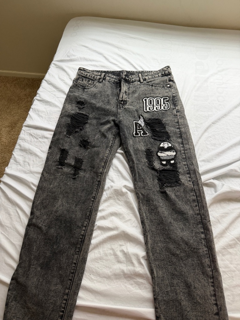 1995 Patch Detail Black Washed Men’s Jeans